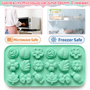 Molde de Silicona con Forma de Flor de 18 Cavidades, Molde de Silicona para Chocolate, Repostería, Decoración de Pasteles y Dulces, Grado Alimenticio - Product Image 4