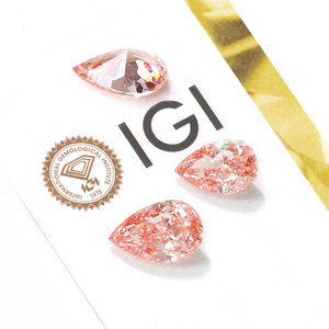 Diamant de laboratoire cultivé de haute qualité, taille poire, 1-2 carats, couleur rose, VVS VS, certifié IGI, HK Starsgem, pour la fabrication de bijoux - Product Image 1