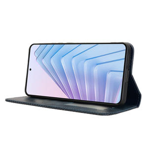 2025 negocios PU cuero Cierre magnético cartera tarjetero Kickstand Flip Folio funda para teléfono móvil para Redmi Note 14 4G - Product Image 4