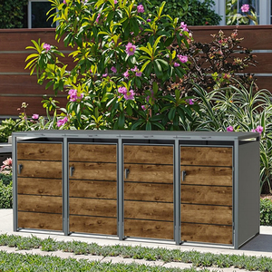 Poubelle extérieure en acier galvanisé de style moderne à bas prix d'usine de la Chine 240L pour abri de <span class=keywords><strong>jardin</strong></span> - Product Image 2