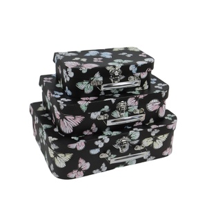 Luxury Paper Cardboard <strong>Vintage</strong> Suitcase Box Butterfly Pattern Children Kids Blanket <strong>Clothes</strong> Suitcase Gift <strong>Boxes</strong> With Handle - Product Image 2