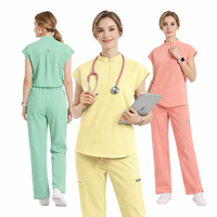Conjuntos de Uniformes Médicos Touchhealthy para Enfermeras, Uniformes de Trabajo para Doctoras y Enfermeras, Uniformes de Salón de Belleza, Conjuntos de Uniformes Elásticos para Mujer