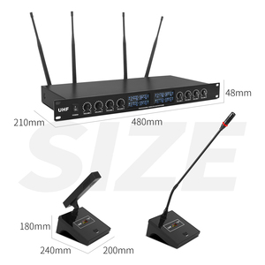 ระบบไมโครโฟนไร้สายแบบตั้งโต๊ะ Xtuga <span class=keywords><strong>YT8</strong></span> 8 ช่องสัญญาณ พร้อมระบบตัดเสียงรบกวน ดีไซน์พกพา ผลิตจากพลาสติก สำหรับการประชุม - Product Image 6