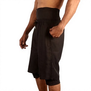 Shorts Awrah pour hommes grandes tailles, taille mi-haute, respirants, écologiques, imprimés numériquement, anti-plis, séchage rapide, en polyester/nylon tricoté - Product Image 3