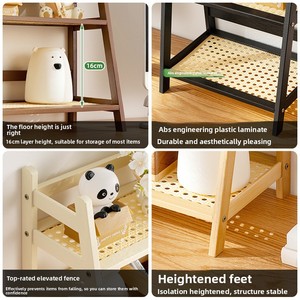 Office <strong>Desktop</strong> Bamboo Storage Rack Multi-Layer <strong>Shelving</strong> <strong>Unit</strong> Classical Chinese Style Bookshelf Cup Holder Organizer - Product Image 4