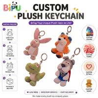 Fabricant de breloques en peluche BIPU, porte-clés en peluche personnalisés, rembourrés de coton PP et mousse de polyester, unisexe, pour Noël, support OEM
