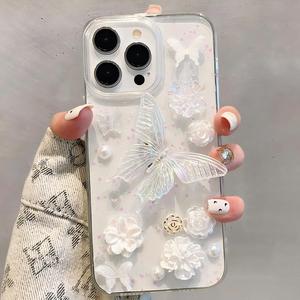 เคสโทรศัพท์ลายดอกไม้ผีเสื้อ 3 มิติ สีสันสดใส สไตล์ INS สำหรับ iPhone 17/16 Pro Max, สำหรับ iPhone 15 Pro/14, กันกระแทกสำหรับ iPhone 13 - Product Image 2
