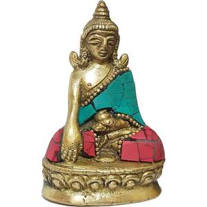 PARIJAT HANDICRAFT latón Gautam Buda sentado ídolo estatua posición de meditación fina tallada descanso bendición estatua de Buda - Product Image 5