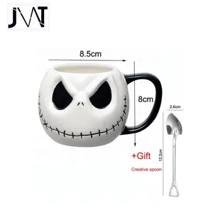 Taza de calabaza de Halloween para adultos y niños, sombrero de bruja, Taza de cerámica con tapa 3D, regalo de cumpleaños hecho a mano