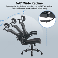 Chaise de bureau ergonomique moderne JRMC 38 avec support lombaire réglable 2D et rotation à 360 degrés
