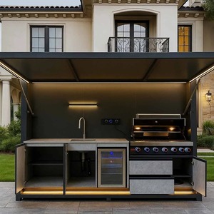 <span class=keywords><strong>Cucina</strong></span> Modulare da Esterno <span class=keywords><strong>in</strong></span> <span class=keywords><strong>Acciaio</strong></span> Inox con Barbecue, Fornello Laterale e Spazio di Stoccaggio per Patio - Product Image 3