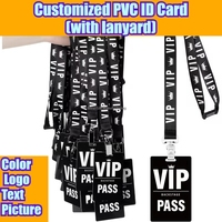 Badges d'identification VIP personnalisés JRL avec cordon, logo imprimé, en polyester, avec crochet pour conférences et événements, carte assortie incluse