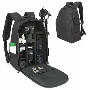 OEM fabrika sıcak satış moda su geçirmez SLR/DSLR kamera sırt çantası omuzdan askili çanta seyahat kılıf Canon Nikon Sony dijital Lens için