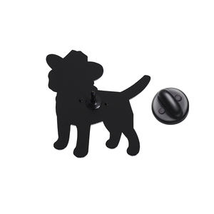 Pin Enamel anjing koboi kartun bros pengambil emas lucu perhiasan hadiah lencana hewan peliharaan untuk teman grosir - Product Image 5