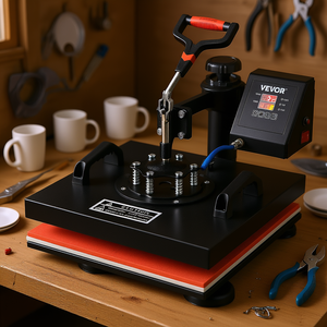 Presse à chaud numérique Vevor 15 x 15 pouces, type clamshell, pour sublimation sur tasses, casquettes, assiettes, impression DIY - Product Image 2