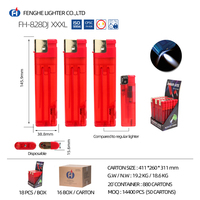Briquet jetable à gaz LED, électronique, en plastique, en gros, pour cigare et camping en plein air