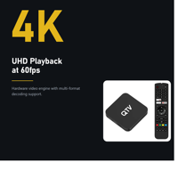 QTV X6 Android TV Box Quad Core Allwinner H618 Dual WiFi 2GB RAM 16GB Penyimpanan