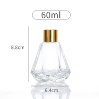 Bouteille en verre transparente dégradée de haute qualité, écologique, pour parfum et diffuseur d'ambiance, 60 ml et 200 ml