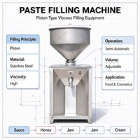 Machine de remplissage verticale pneumatique à piston en acier inoxydable de qualité alimentaire pour sauces, miels, confitures, crèmes et pâtes à haute viscosité