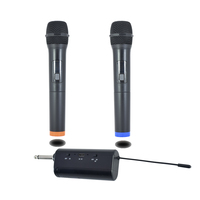 Kablosuz Mikrofon Metal Çift Profesyonel UHF Kablosuz Dinamik Mikrofon El Tipi Sistem 100ft Menzil AM/FM Fonksiyonlu Ev Karaoke