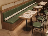 Ensemble de mobilier de salle à manger moderne et contemporain pour restaurants, hôtels, écoles – Bancs en cuir durables, fauteuils à dossier en maille, bois massif