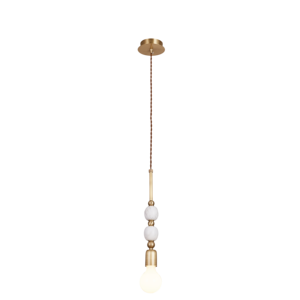 Lámpara colgante moderna personalizada de cobre y mármol con LED para sala de estar. - Product Image 2