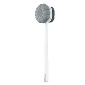 Bath <b>Brush</b> Massage <b>Brush</b> Flower Shape Soft Bristles <b>Long</b> <b>Handle</b> Body Scrubbing Tool Nordic Style Minimalist Design - Product Image 5
