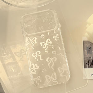 Coque souple transparente en forme de cœur perlé, compatible avec iPhone 17 Pro Max, avec découpe précise, protection intégrale anti-chute - Product Image 4