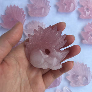 ขายส่งธรรมชาติโรสควอตซ์คริสตัลหินแกะสลักสีชมพู<span class=keywords><strong>เก้า</strong></span><span class=keywords><strong>หาง</strong></span>ฟ็อกซ์สำหรับของขวัญ - Product Image 3