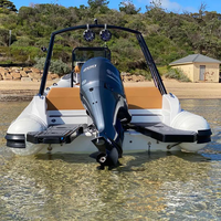 Yacht de luxe Liya de 22 pieds, bateau pneumatique rigide avec coque en fibre de verre, moteur hors-bord, certifié CE, fabriqué en Chine