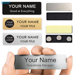 Placa personalizada de acero inoxidable, imán de sublimación de Metal en blanco, botón de nombre, insignia, grabado, soporte magnético para nombre de empleado - Product Image 1