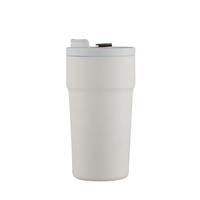 Recién llegado, taza de viaje reutilizable de 12oz y 16oz, vaso recubierto de polvo, vacío, tornillo caliente y frío, vaso de café con sublimación superior abatible