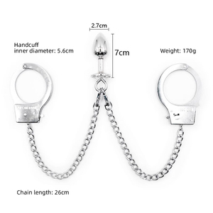 Accessoires de jeu BDSM pour femmes : <span class=keywords><strong>Plug</strong></span> <span class=keywords><strong>anal</strong></span> métallique, menottes, chaînes, masseur <span class=keywords><strong>anal</strong></span> détachable pour l'entraînement féminin - Product Image 5