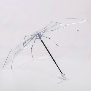Paraguas de fibra reforzada de PVC transparente, totalmente automático, estilo japonés y coreano, de moda en internet, con diseño de hueso grueso. - Product Image 2