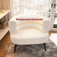 Fauteuil en tissu fait main moderne avec dossier capitonné, pieds en métal inclinables, design pivotant doux pour salon et hôtel