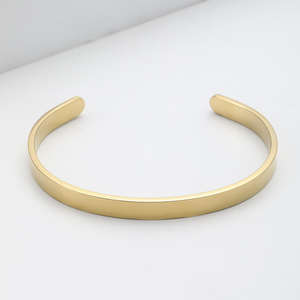 Stainless Steel Custom Curved Blank Trendy Unisex <b>Bangle</b> <b>Bracelet</b> Silver Plating Anniversary Jewelry - Product Image 2