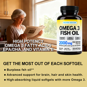 ハラール工場製 オメガ<span class=keywords><strong>3</strong></span>魚油カプセル 高DHA/EPA 80-10TG 1000mg 液体深海魚油 - Product Image 3