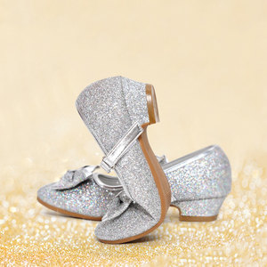 Chaussures de <span class=keywords><strong>danse</strong></span> <span class=keywords><strong>latine</strong></span> à talon bas pour enfants Bowknot Sequin Princess Shoes pour filles - Product Image 3