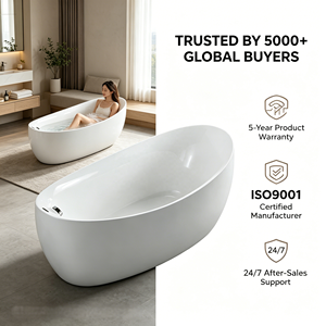 Baignoire Balnéo Ovale d'Intérieur Design Moderne Autoportante Idéale pour Hôtels Plusieurs Couleurs Disponibles - Product Image 4
