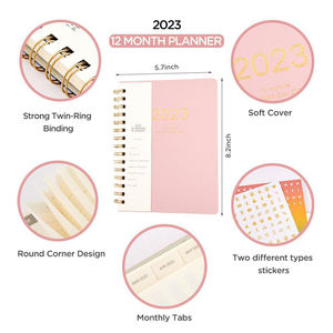 Cuaderno de Tapa Dura con Cubierta de Cartón Personalizada, Agenda Semanal y Mensual, Cuaderno Diario con Espiral - Product Image 4