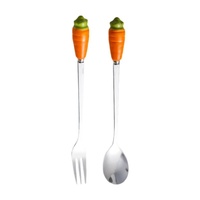 Ensemble de fourchettes et cuillères en acier inoxydable avec manche en céramique, petit ensemble de couverts pour fruits, desserts, café, thé, apéritifs, vaisselle de cuisine