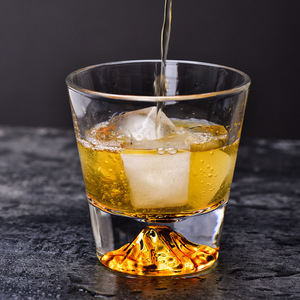 Japonés Kungfu hecho a mano montaje Fuji Iceberg en forma de fondo grueso cristal whisky vasos de vidrio - Product Image 4