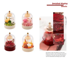 Lámpara de Noche Decorativa D431, Luz Ambiental para Dormitorio, Regalo de Cumpleaños, Navidad, Rosa Eterna en Caja de Regalo - Product Image 4