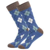 Chaussettes pour hommes de haute qualité, motif Argyle, chaussettes classiques pour affaires, chaussettes en coton, blanches, noires, colorées, chaussettes de bureau pour hommes