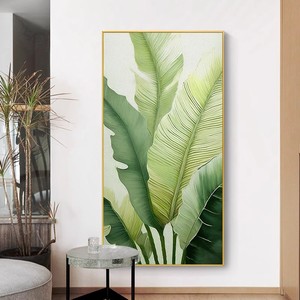 Hand Painted Oil <b>Painting</b> Banana Leaf Art 3D Visual Effect Wall Hanging <b>For</b> Living Room Entryway Decor With <b>Frame</b> - Product Image 4