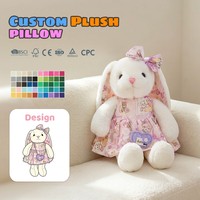 Peluche Lapin avec Vêtements Amovibles, Logo Personnalisé, ODM OEM, Cadeau Souvenir Événementiel, Anniversaire, Fête, Animal en Peluche Doux