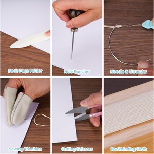 Kit de <span class=keywords><strong>reliure</strong></span> de presse à livre 35 PCS-Outils de <span class=keywords><strong>reliure</strong></span> en bambou compacts, fournitures de <span class=keywords><strong>reliure</strong></span> de livre avec poignée portable <span class=keywords><strong>pour</strong></span> bricolage <span class=keywords><strong>d</strong></span>ébutant - Product Image 4