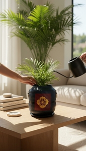 Pot de fleurs élégant fait à la main |   Conteneur à fleurs décoratif élégant pour l'intérieur et l'extérieur, pour la maison et le jardin - Product Image 3