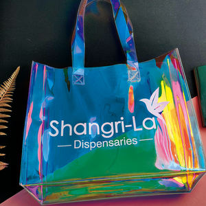 Custom Logo Fashion Waterproof Transparent Holographic Laser PVC <b>Tote</b> Shopping <b>Bags</b> <b>Clear</b> Hologram Iridescent Shoulder <b>Bag</b> - Product Image 2