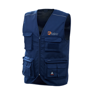 Chaleco Multibolsillos Ttake para Verano, Azul, Talla 2XL, Chaleco de Trabajo para Almacenamiento de Herramientas - Product Image 2